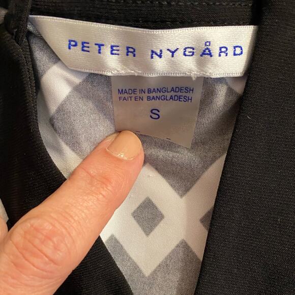Peter Nygard Black and White Geometric Tunic Size S - Picture 7 of 8